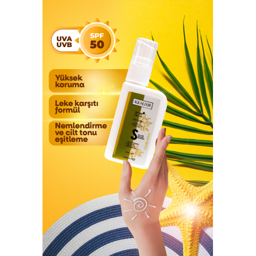 Leke Karşıtı Tüm Ciltler Için Yüksek Korumalı 50 Spf Güneş Kremi 50 ML